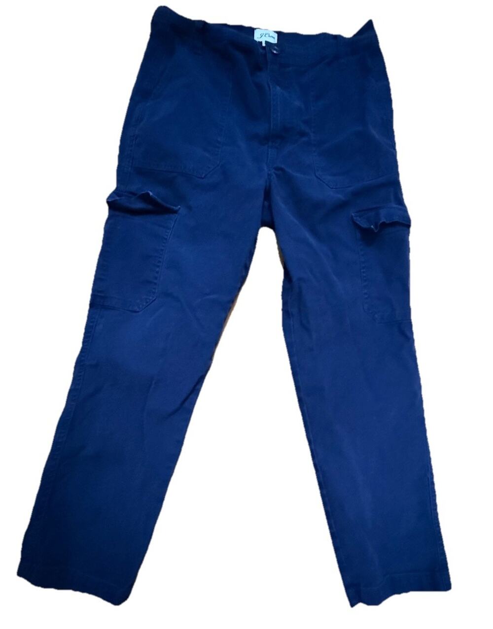 J. CREW Women’s Navy Blue Cotton Blend Cargo Utility Pants Six Pockets Size 27